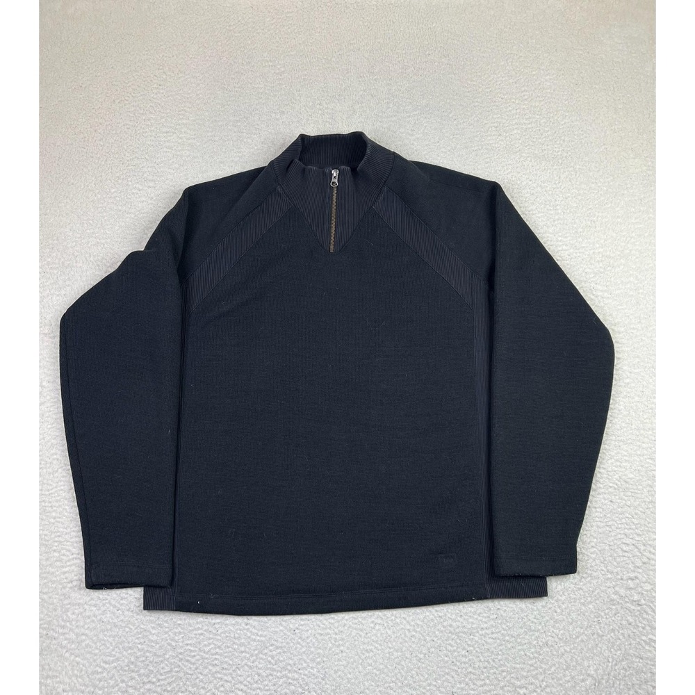 REI Quarter Zip Fleece Pullover Sweater Mens XL Black Mock Neck Hiking Outdoor
